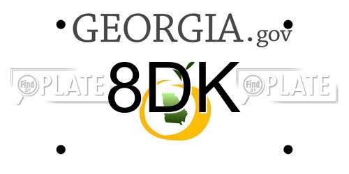 8DK Georgia License Plate