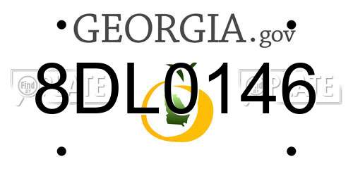 8DL0146 Georgia License Plate