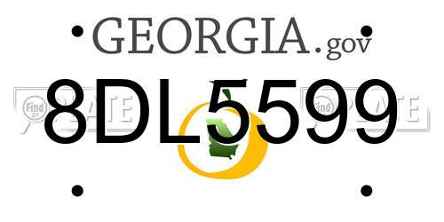 8DL5599 Georgia License Plate