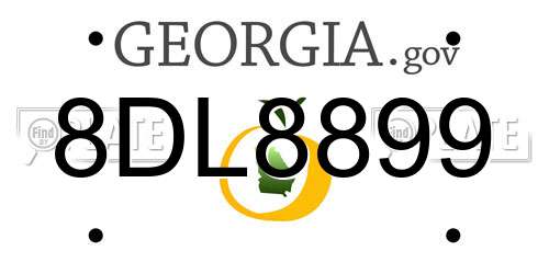 8DL8899 Georgia License Plate