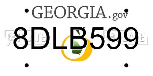 8DLB599 Georgia License Plate