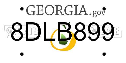 8DLB899 Georgia License Plate