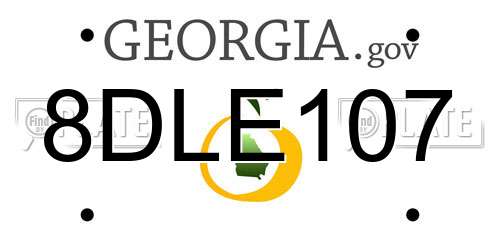 8DLE107 Georgia License Plate