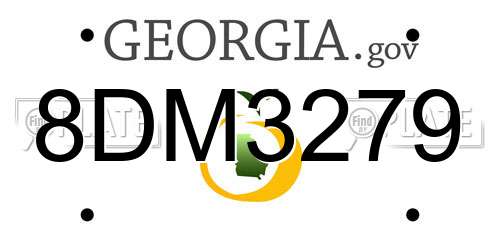 8DM3279 Georgia License Plate