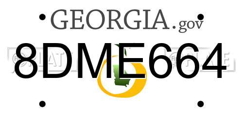 8DME664 Georgia License Plate