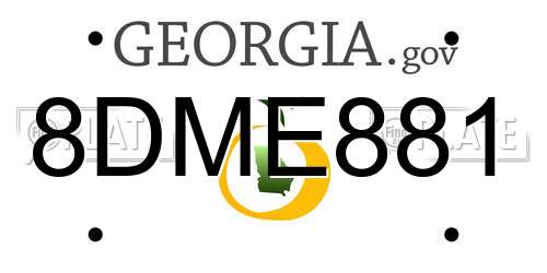 8DME881 Georgia License Plate