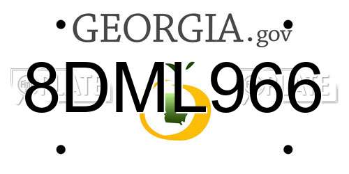 8DML966 Georgia License Plate