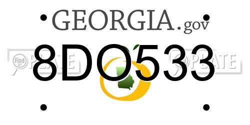 8DO533 Georgia License Plate