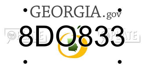 8DO833 Georgia License Plate