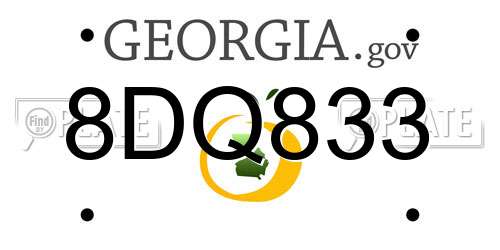 8DQ833 Georgia License Plate