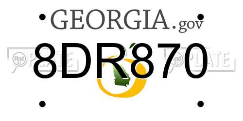 8DR870 Georgia License Plate