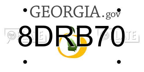 8DRB70 Georgia License Plate