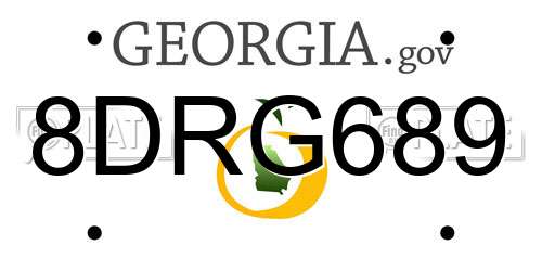8DRG689 Georgia License Plate