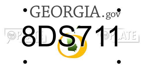 8DS711 Georgia License Plate