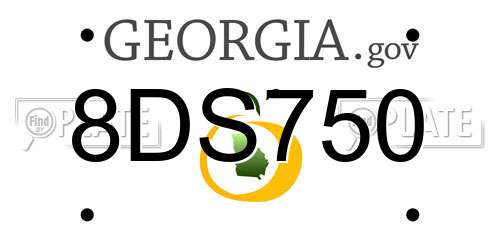 8DS750 Georgia License Plate