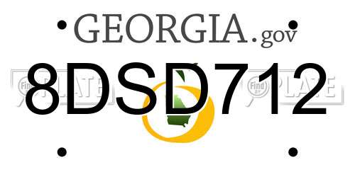 8DSD712 Georgia License Plate