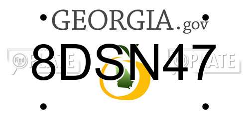 8DSN47 Georgia License Plate