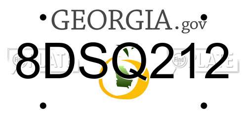 8DSQ212 Georgia License Plate