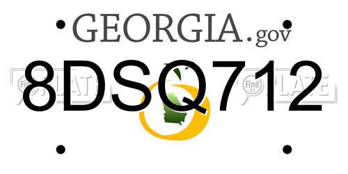 8DSQ712 Georgia License Plate