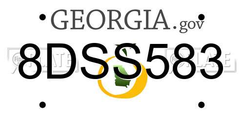 8DSS583 Georgia License Plate