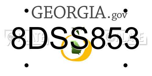 8DSS853 Georgia License Plate