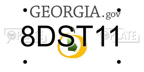 8DST11 Georgia License Plate