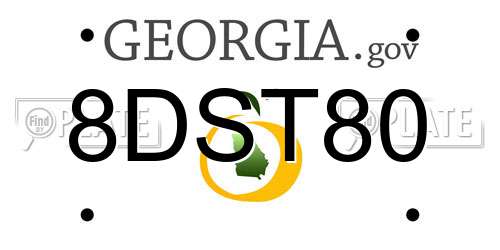 8DST80 Georgia License Plate
