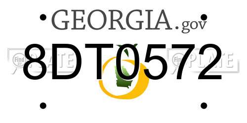8DT0572 Georgia License Plate