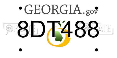 8DT488 Georgia License Plate