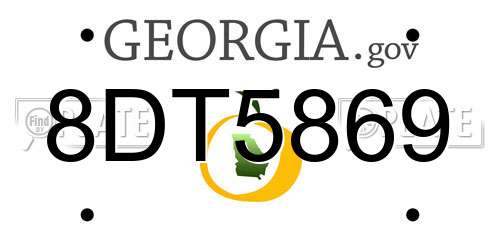 8DT5869 Georgia License Plate