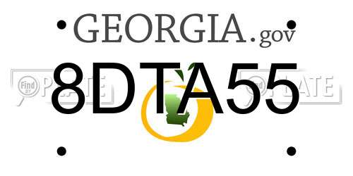 8DTA55 Georgia License Plate