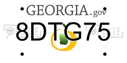 8DTG75 Georgia License Plate