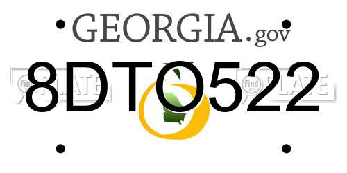8DTO522 Georgia License Plate