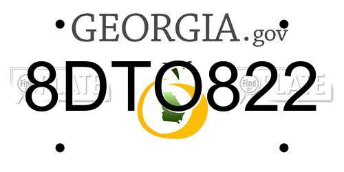 8DTO822 Georgia License Plate
