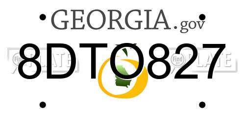 8DTO827 Georgia License Plate