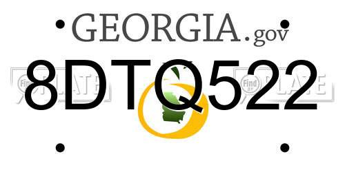 8DTQ522 Georgia License Plate