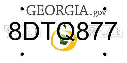 8DTQ877 Georgia License Plate