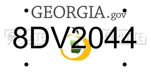 8DV2044 Georgia License Plate