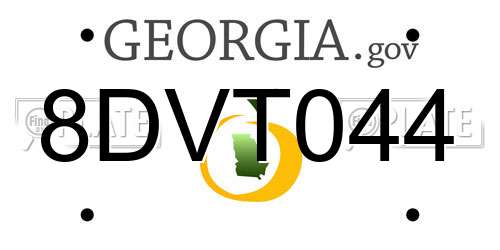 8DVT044 Georgia License Plate