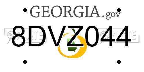 8DVZ044 Georgia License Plate