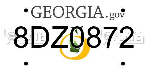 8DZ0872 Georgia License Plate