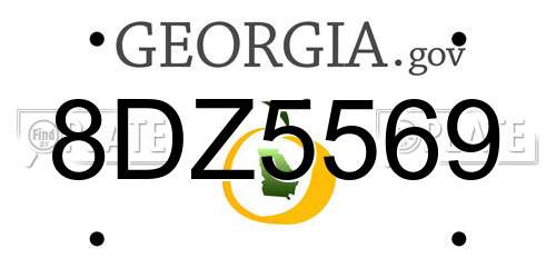 8DZ5569 Georgia License Plate