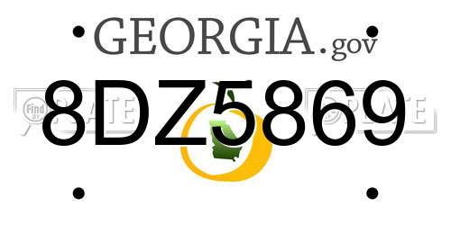 8DZ5869 Georgia License Plate