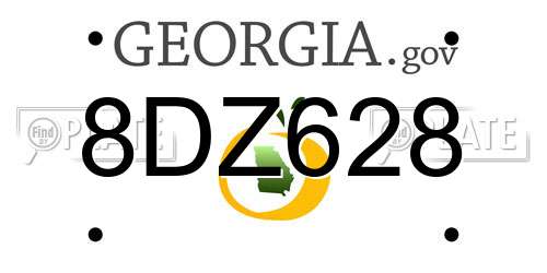 8DZ628 Georgia License Plate