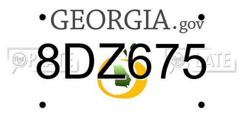 8DZ675 Georgia License Plate