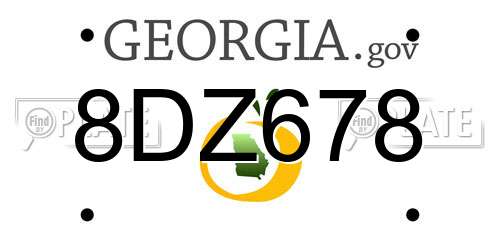 8DZ678 Georgia License Plate