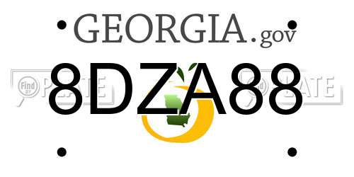 8DZA88 Georgia License Plate