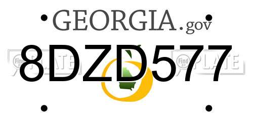 8DZD577 Georgia License Plate
