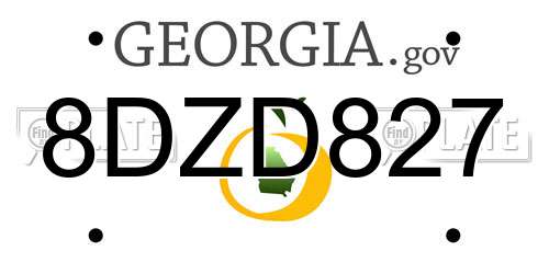 8DZD827 Georgia License Plate