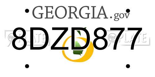 8DZD877 Georgia License Plate